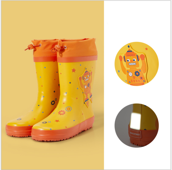 

kids water boots for girls cartoon rubber boots for children soft antislippery outdoor waterproof shoes rain shoes for boy, Black;red