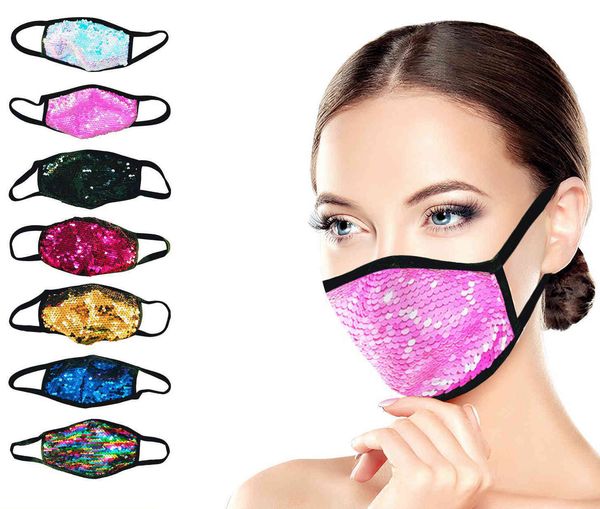 

cotton sequin mask fashion personality washable women's dust-proof filter pure
