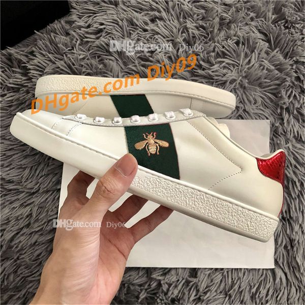 

gner luxurys designers men women shoes sneakers attractive design ace embroidery bee tiger head snake fruit dog casual flat trainers, Black