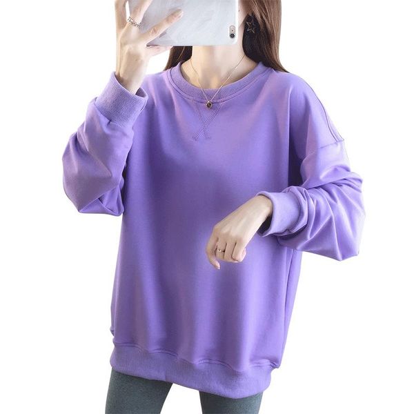 

women's hoodies & sweatshirts women autumn loose sweatshirt casual crewneck long sleeve girls streetwear oversized pullover 11 colors, Black