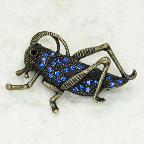 

whole brooch grasshopper bug rhinestone pin brooches pendant c101828, Gray