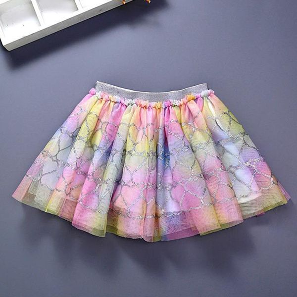 

sequins mermaid cute skirt baby girls ball gown skirt children's clothing summer colorful kids mesh tutu skirt, Red;yellow