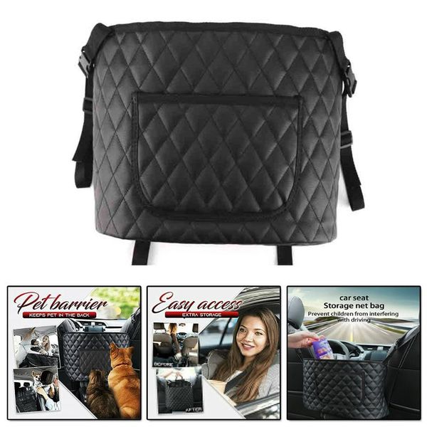 

car organizer arrival seat storage bag net pocket handbag holder pu leather