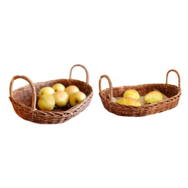 

storage baskets rattan handmade bread basket household steamed snack fruit tray kitchen food