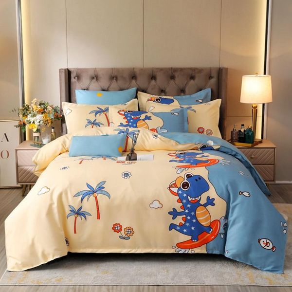 

bedding sets nordic cartoon dinosaurr set with pillowcase duvet cover bed linen sheet single double  king size quilt