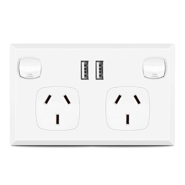 

standard usb wall switch , saa certified, australian bipolar panel pd30w socket