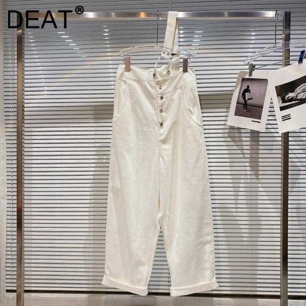 

deat women single breasted high waist single shoulder strap pants fashion temperament spring autumn 11d1913 210709, Black;white