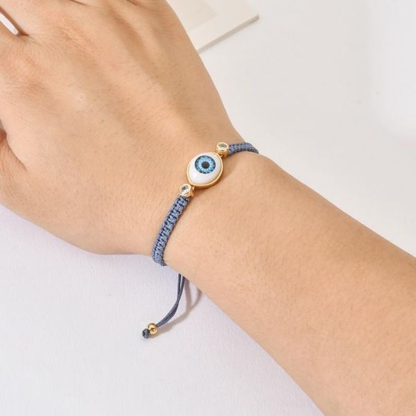 

charm bracelets zmzy handmade adjustable lucky jewelry greek eye bracelet femme fashion turkish evil braclets rope string hand braided, Golden;silver