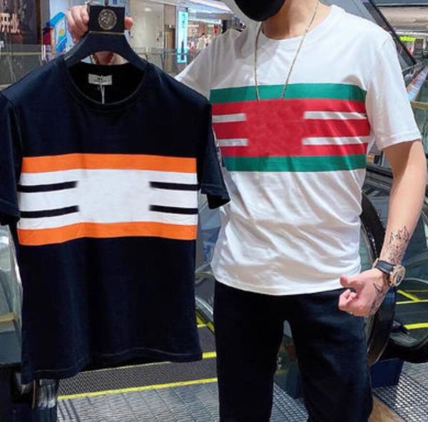 

2021 red green casual t-shirt new men's wear designer short sleeve t-shirt 100% cotton wholesale black and white size -4xl, White;black