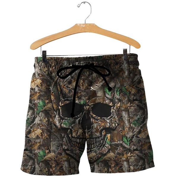 

men's shorts fashion shorts, fun hunting 3d printing casual pants, stretch belt pants costumes for summer parties 073, White;black