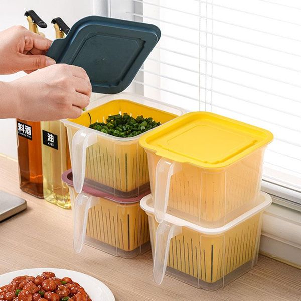 

storage bottles & jars household refrigerator sealed box fruit miscellaneous grain kitchen plastic drainage