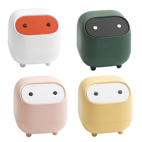 

waste bins household daily deskmini trash can cute cartoon detachable storage basket insulate odor wastebasket with lid for room