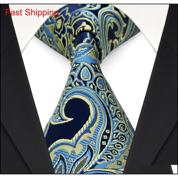 

e07 mens neckties floral navy blue azure yellow ties 100% silk jacquard woven accessories wholesale exquisite bran qylbjy bdefashion, Blue;purple