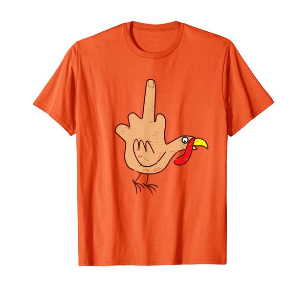 

sarcastic hand turkey thanksgiving middle finger t-shirt, White;black