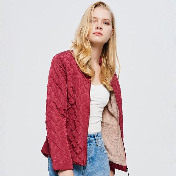 

women casual fleece jackets 8 colors zipper warn thick coats stand long sleeve autumn winter outwear plus size 2021 new, Black;brown