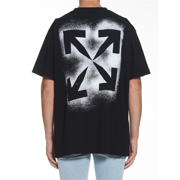 

brand new chao graffiti splashing ink three dimensional arrow print men's and women's short sleeve t-shirt, White;black