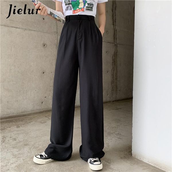 

women's pants & capris ol summer autumn loose trousers women button solid color chic slim high waist pantalon korean roupas femme, Black;white