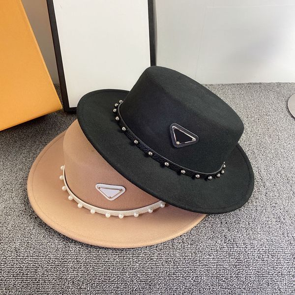 Top Hat Fake Cap Женщины Мужская Обезвременная Люкс Треугольник Письмо P Мода Caps Дизайнер Beanie Встроенные Шляпы Casquette Ведро Ведша D208302HL