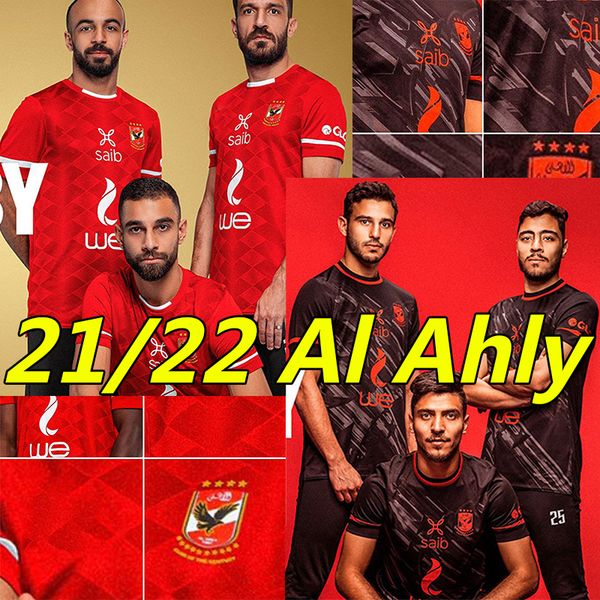 

2021 2022 al ahly el cairo soccer jerseys egypte player version 21/22 m.sherif kahraba y.ibrahim m.mohsen ayman a.dieng ajayi men football j, Black;yellow