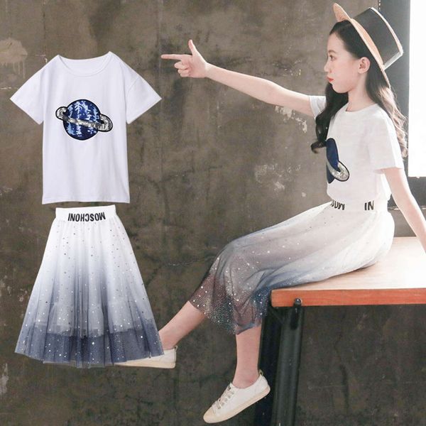 

2021 new children's dress foreign suit girls' summer style, White