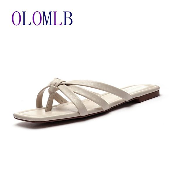 

slippers women's 2021 summer square comfortable flat women c053, Black