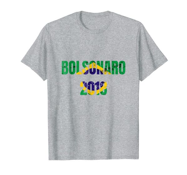 

bolsonaro 2018 para presidente brasil distressed t-shirt, White;black