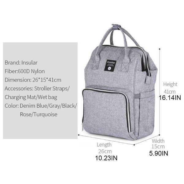 

backpack mummy nappy diaper bags large capacity maternity baby care nursing with changing mat stroller straps wet bag 50ld