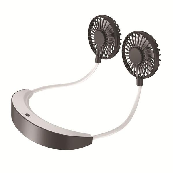

electric fans portable fan mini usb hand personal hanging neck sport wearable desk5200mah gray