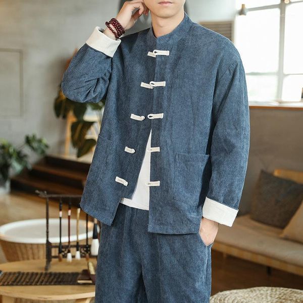 

mrgb men's chinese style jacket suit solid color vintage coats long sleeve classic 2021 fashion male clothing jackets, Black;brown