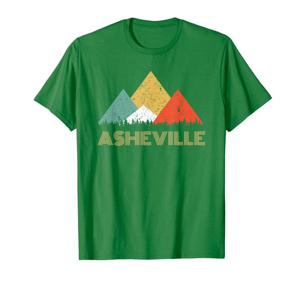 

retro city of asheville mountain shirt, White;black