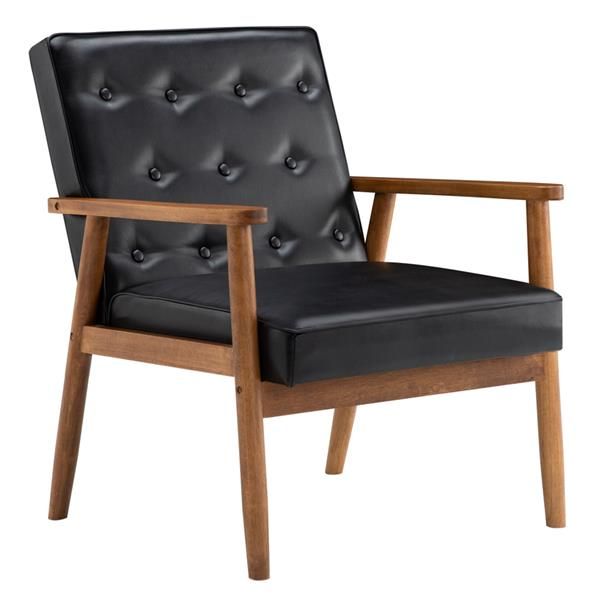 

living room furniture retro modern black fabric wooden single sofa chair