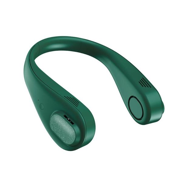 

electric fans no leaf hanging neck mini fan quiet outdoor sports with horizontal fiber design