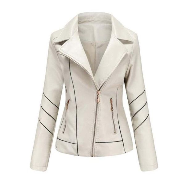 

women's leather & faux nice autumn pu jacket biker plus size winter zipper motorcycle women coat female black