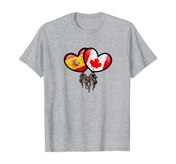 

Spanish Canadian Flags Inside Hearts with Roots T-Shirt, Mainly pictures