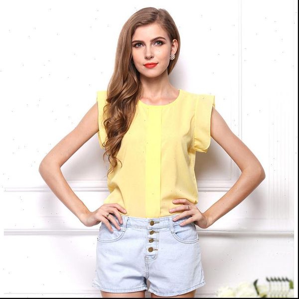 

loose fahion women clothing maxi plus blouses lady 2021 ruffles office tee o chiffon shirt size girls short sleeve, White