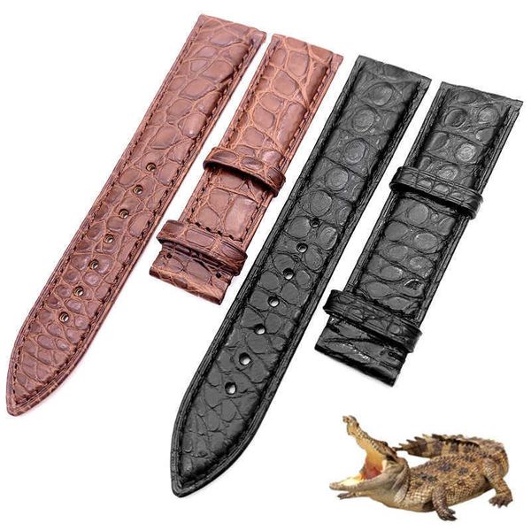 

watchband 12mm 14mm 16mm 18mm 20mm 22mm 24mm alligator full-grain crocodile grain genuine leather bands black brown watch strap h0915, Silver