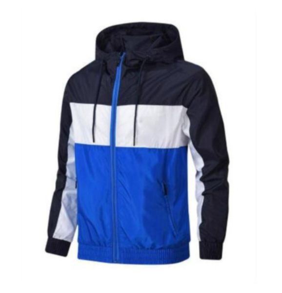 Heißer Verkauf Männer Frauen Luxus neue Marke Sport Windjacke Jacken Farben Patchwork Vertrag wasserdichte Jacke Reißverschlüsse bis Kapuzenmäntel