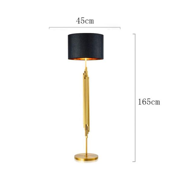 

modern luxury led floor lamp american living room floor lights loft art neo-classical brushed titanium gold standing lamps avize