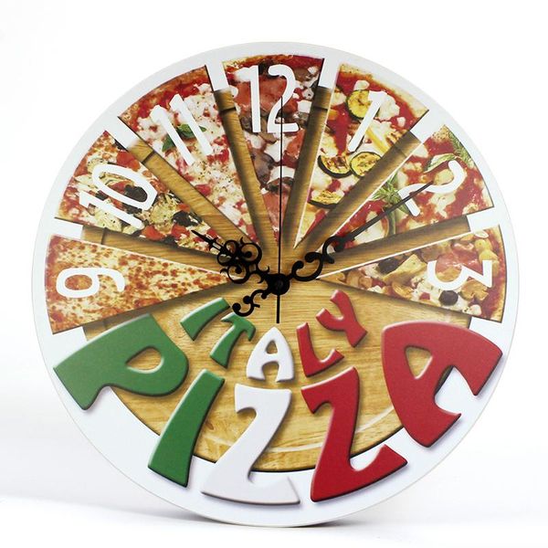 Настенные часы Большая пицца шаблон современный бесшумный дизайн прочный кухонный столовая декоративный домашний декор часы часы