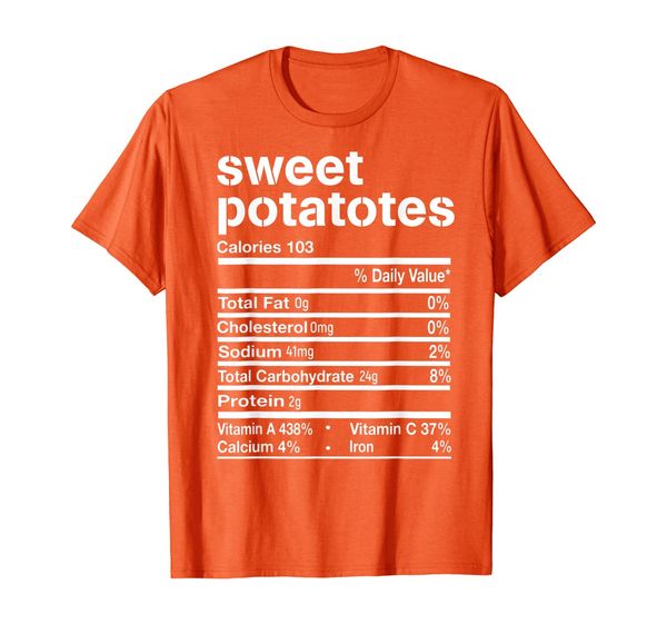 

funny sweet potato nutrition thanksgiving costume gift t-shirt, White;black