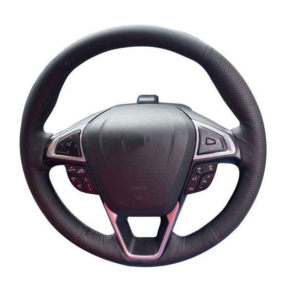 

customized car steering wheel cover for ford edge 4dr suv 2015-2017 ford fusion sedan 2013-2018 diy leather steering wheel wrap