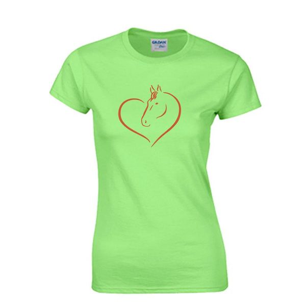 

women's t-shirt 2021 love riding horse women t shirts summer short sleeve cotton funny girl female clothing funny, White