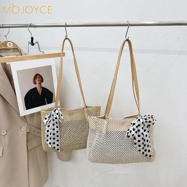 

evening bags fashion women summer woven silk scarf shoulder shopping bag casual ladies beach vacation large capacity tote handbags
