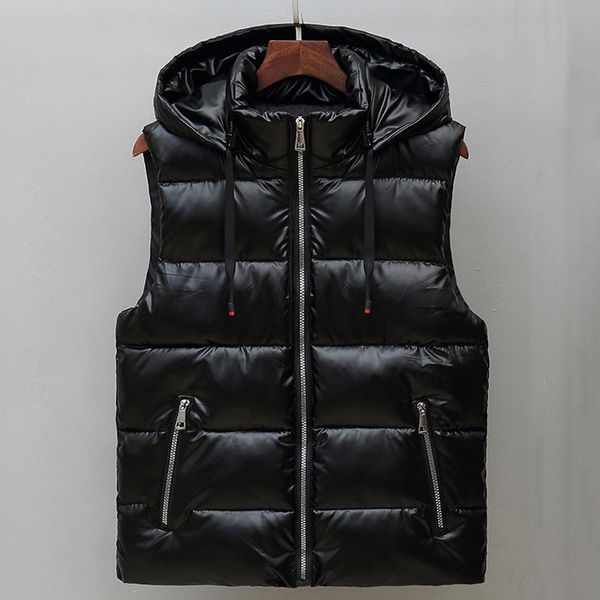 

men's vests 2021 autumn winter men black vest fashion brand cotton coat casual zipper warm sleeveless jacket male waistcoats, Black;white