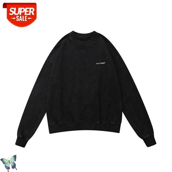 

askyurself fluorescent green checkerboard washed frosted sweater men women askyurself sweatshirt pullover #rs2p, Black