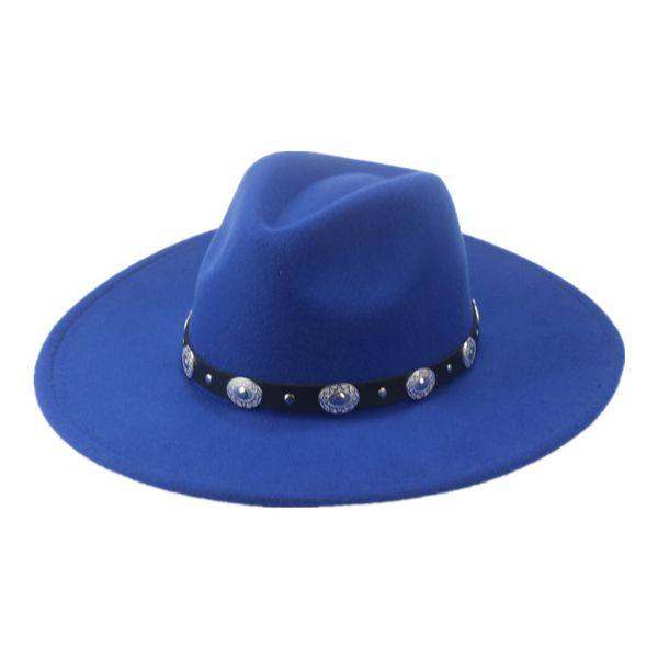 

fedora winter hat big brim 9.5cm belt band casual men caps panama women hats solid black camel grey outdoor dress formal men hat, Blue;gray