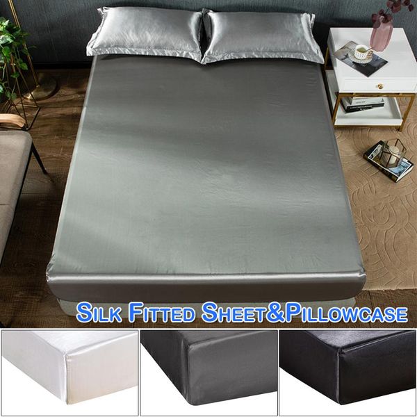 

bedding sets home bed set king kit silk pillowcase and fitted sheet 1pcs mattress cover full  accessories for el