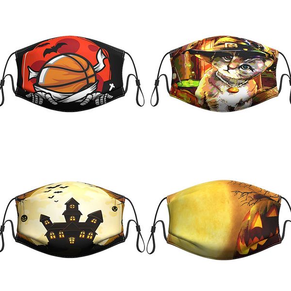 

custom logo funny mask halloween cat basketball printed cotton mask