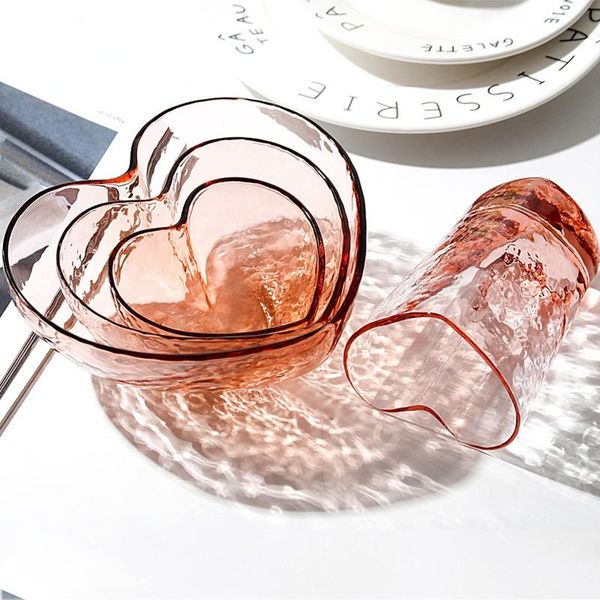 

dishes & plates japanese heart-shaped glass bowl hammer pattern phnom penh fruit champagne salad dessert breakfast