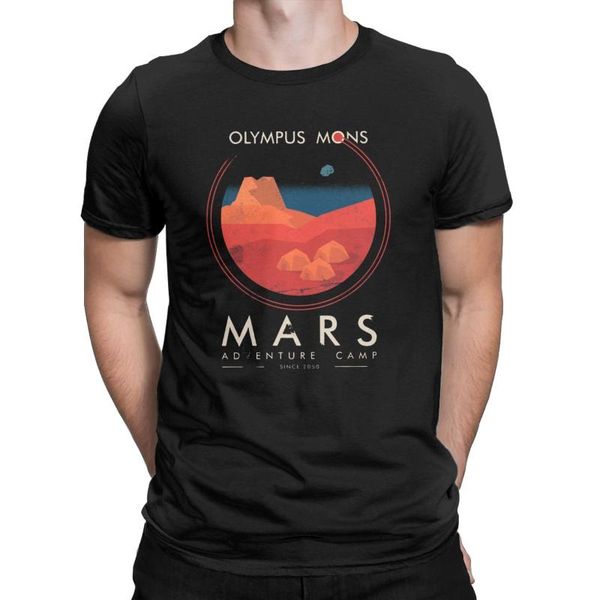 

men's t-shirts mars adventure camp expedition men women's t shirts occupy space planet 2021 tee 100% cotton clothing, White;black